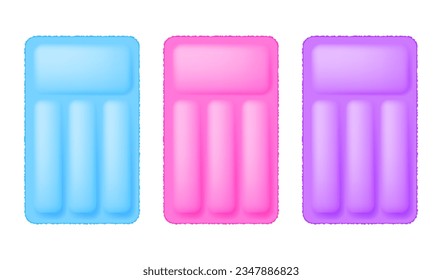 Set of Inflatable Pool Float Mattresses. Vector objects