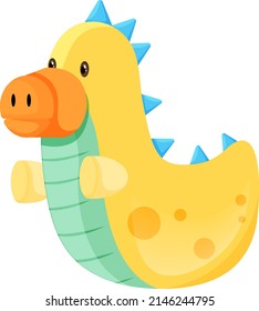 Set of inflatable toy for pool element illustration