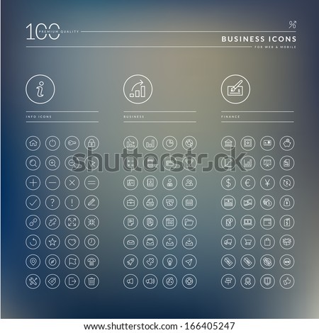 Set of info, business and finance icons