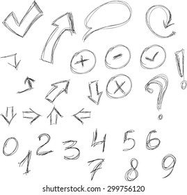 set of info chart doodle