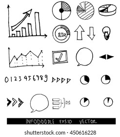 set of info chart doodle