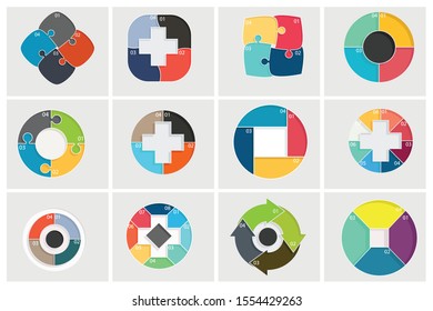 Set of info graphic design on white background. Creative idea process project. Flat vector illustration use for brochure, web page or template.