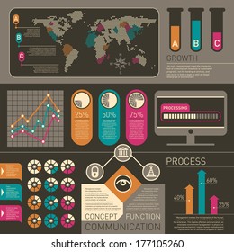 Set of info graphic elements. Vector illustration.