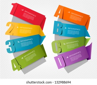 Set of info graphics banners with numbers and letters. Vector illustration