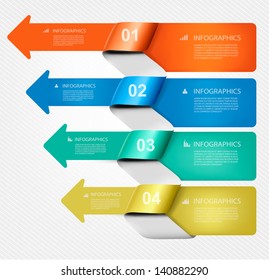 Set of info graphics banners with numbers and icons. Vector illustration