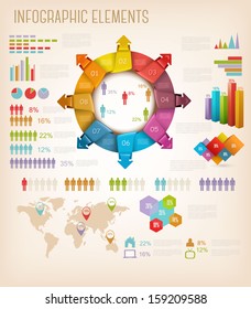 Set Of Info Graphics Elements. Vector Illustration 