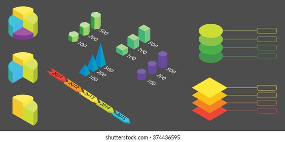 Set for info graphics, time line, vector