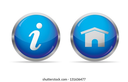 Set of Info and Home Button,Vector Illustration.