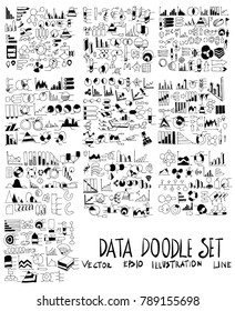 Set of Info illustration Hand drawn doodle Sketch line vector scribble