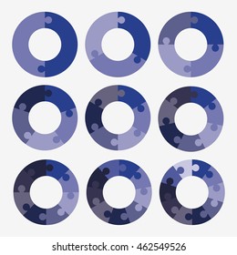 set info template pie blue charts steps