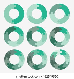 set info template pie green charts steps
