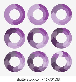 set info template pie purple charts steps
