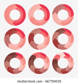 set info template pie red charts steps