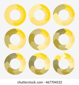 set info template pie yellow charts steps