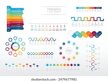 Set of Infographic 10 options design elements for your business data. Vector Illustration. Elements of this image furnished by NASA