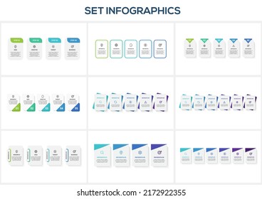 Establezca infografía con 4, 5, 6 pasos, opciones, piezas o procesos. Visualización de datos empresariales.