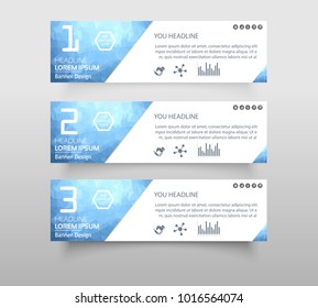 Set of infographic banner with polygonal, Geometric, Triangle pattern shape. web banner modern low polygon set background design, Geometric background. eps10 vector illustration. 