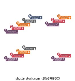 Set of infographic business concept design with icon. Collection of chart presentation template. Abstract vector illustration .