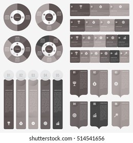 set infographic Collection of 4 black color template
