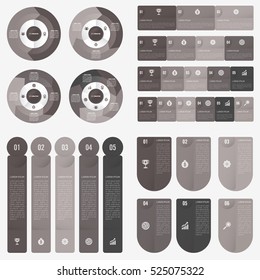 set infographic Collection of 4 black color template