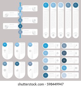 set infographic Collection of 4 blue color template