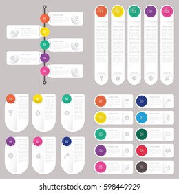 set infographic Collection of 4 orange color template