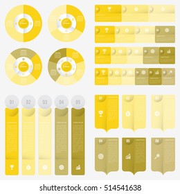 set infographic Collection of 4 yellow color template