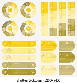 set infographic Collection of 4 yellow color template