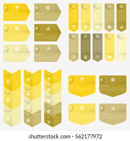 set infographic Collection of 4 yellow color template