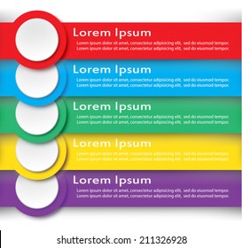 Set of infographic with colorful of paper on white background.