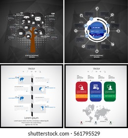 Conjunto de diseños de diseño infográfico