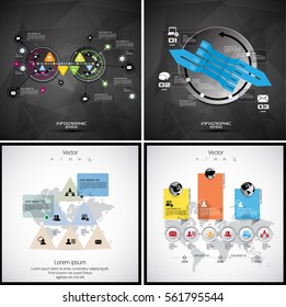Conjunto de diseños de diseño infográfico