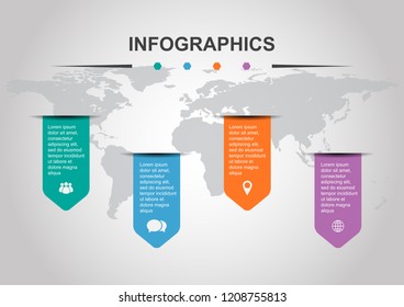 Set of infographic design template with banners, stock vector