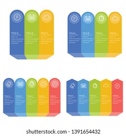 Set of infographic design template with option or step for business presntation