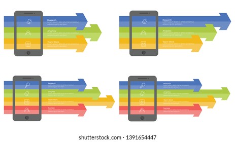 Set of infographic design template with option or step for business presntation