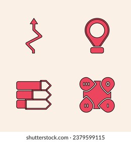 Set Infographic element, Arrow, Location and Pie chart infographic icon. Vector