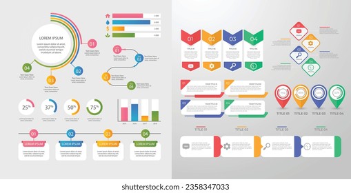 conjunto de colección de elementos infográficos.