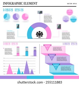 set of infographic element vector