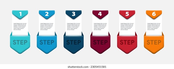 Set of infographic elements 6 options steps parts vector business design template for presentations, advertising, layouts, annual reports