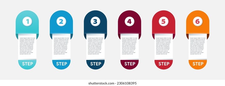 Set of infographic elements 6 options steps parts vector business design template for presentations, advertising, layouts, annual reports