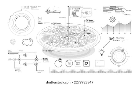 Set of infographic elements about air cargo tracking.