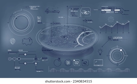 Set of infographic elements about air cargo tracking.