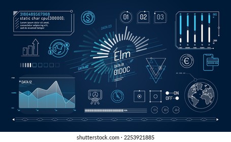 Set of infographic elements about currencies and exchange rates changes.
