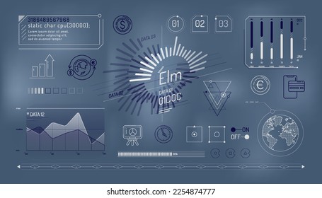 Set of infographic elements about currencies and exchange rates changes.