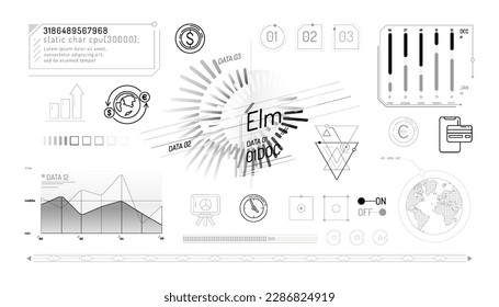 Set of infographic elements about currencies and exchange rates changes.