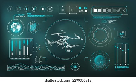 Set of infographic elements about drone and geolocation.