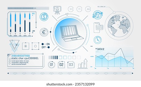 Set of infographic elements about e-payments and international transfers.