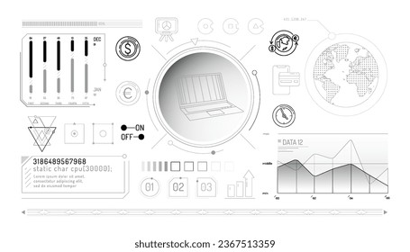 Set of infographic elements about e-payments and international transfers.