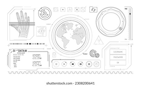 Set of infographic elements about global transactions and e-commerce security.