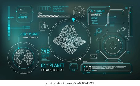 Set of infographic elements about the study of the planet Earth.